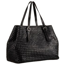 Bottega Veneta Intrecciato Roma Bag Black