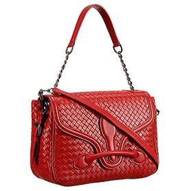 Bottega Veneta Rialto Shoulder Red Bag