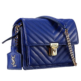 Saint Laurent High School Matelasse Medium Bag Blue