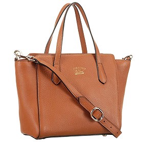 Gucci Swing Tan Leather Tote Small