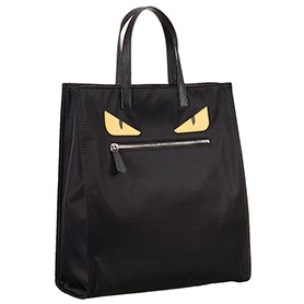 Fendi Eyes Monster Black Shopping Tote Bag