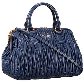 Miu Miu Matelasse Doctor Dark Blue Bag