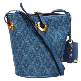 Valentino Viva Valentino Fabric Bucket Bag Blue