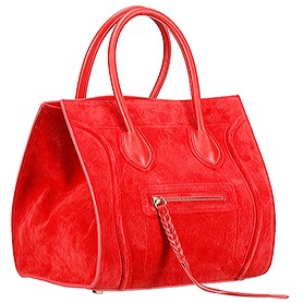 Celine Phantom Luggage Suede Leather Red