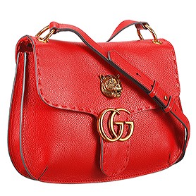 Gucci Marmont Leather Shoulder Bag Red