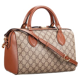 Gucci Boston Supreme Canvas Shoulder Bag Brown