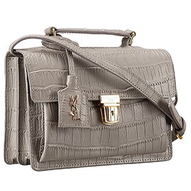 Saint Laurent High School Medium Crocodile Leather Bag Grey
