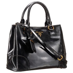 Prada Classic Patent Leather Satchel Black