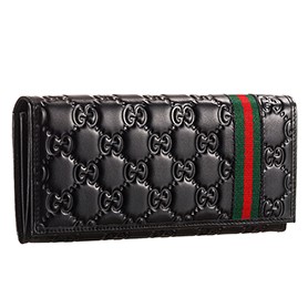 Gucci Signature Black Wallet With Web Detail