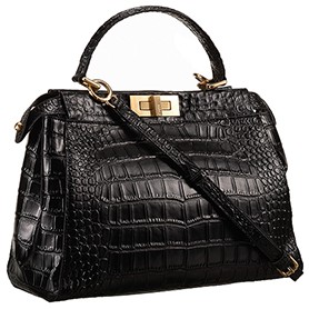 Fendi Small Peekaboo Black Leather Bag 608298