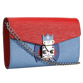 Louis Vuitton Tribal Mask Chaine Wallet Epi Red Blue
