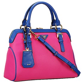Prada Shoulder Handbag Fuchsia and Blue