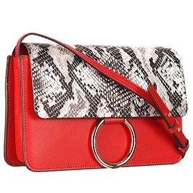 Chloe Faye Small Bag Red and Python Pattern