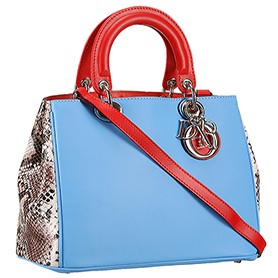 Diorissimo Medium Light Blue and Spotted City Bag