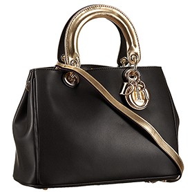 Diorissimo Medium Light Gold and Black City Bag