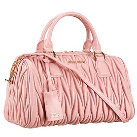 Miu Miu Matelasse Top Handle Large Light Pink