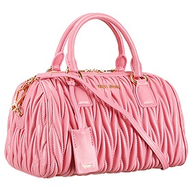 Miu Miu Matelasse Top Handle Large Pink