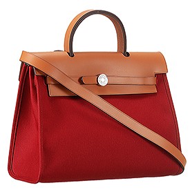 Hermes Herbag Dark Red