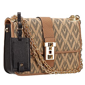 Valentino Viva Valentino Fabric B-Rockstud Bag Tan