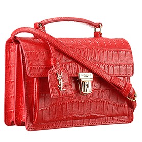 Saint Laurent High School Medium Crocodile Leather Bag Red