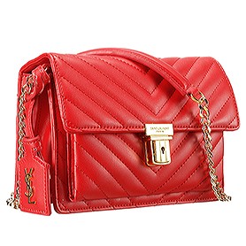 Saint Laurent High School Matelasse Medium Bag Red