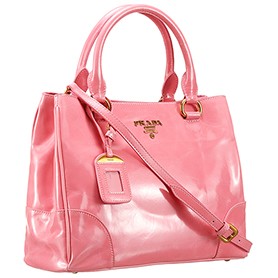 Prada Classic Patent Leather Satchel Pink