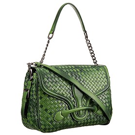 Bottega Veneta Rialto Shoulder Green Bag