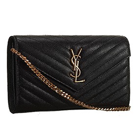Saint Laurent Classic Monogramme Chain Wallet Black