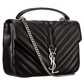 Saint Laurent College Matelasse Medium Bag Black