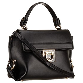 Salvatore Ferragamo Sofia Mini Leather Tote Black
