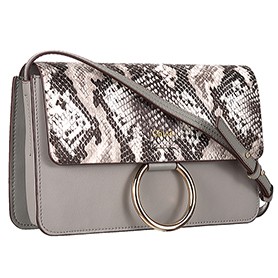 Chloe Faye Small Bag Grey and Python Pattern