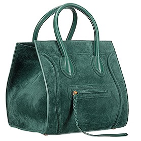Celine Phantom Luggage Suede Leather Green