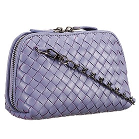 Bottega Veneta Small Shoulder Leather Chain Grey Bag