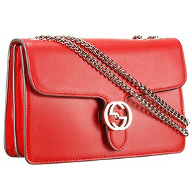 Gucci Interlocking Shoulder Bag Red