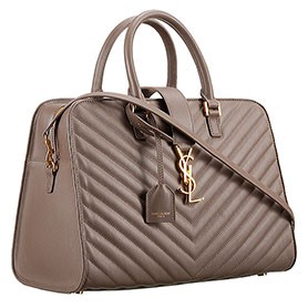 Saint Laurent Monogram Cabas Khaki Matelasse Leather Bag