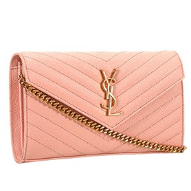 Saint Laurent Classic Monogramme Chain Wallet Pink