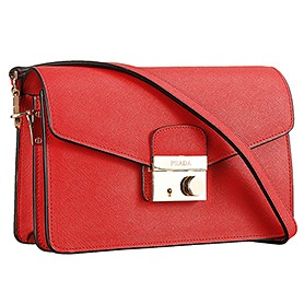 Prada Saffiano Leather Lux Small Red Bag