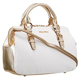 Miu Miu Satchel White and Gold