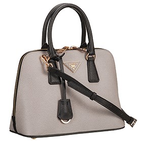 Prada Saffiano Promenade Black and Grey Tote