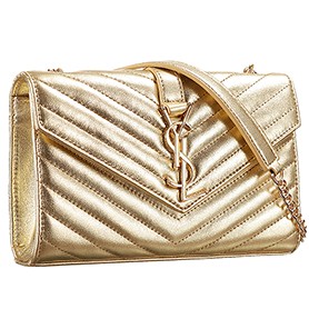 Saint Laurent Small Monogram Gold Bag
