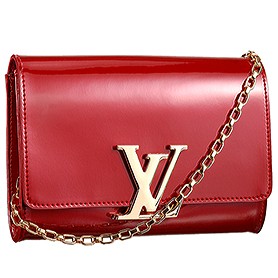 Louis Vuitton Chain Louise Patent Leather Red