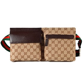 Gucci Belt Bag Brown With Web Strap
