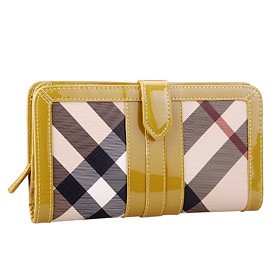 Burberry Nova Check Oversize Wallet Antique Yellow