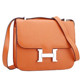 Hermes Constance Orange with Silver Buckle