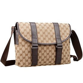 Gucci Monogram Canvas Messenger Bag