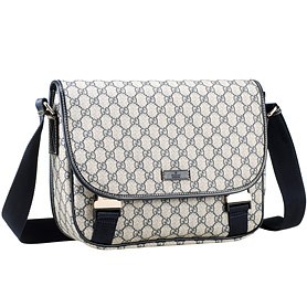 Gucci Monogram Canvas Messenger Bag Navy