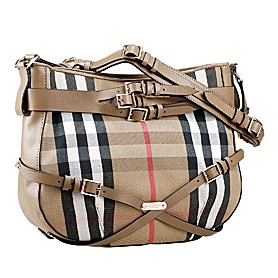 Burberry Smooth Bridle House Check Belted Bag Khaki