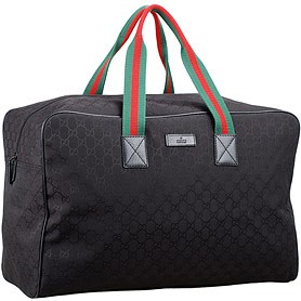 Gucci Large Carry On Duffle Bag in Black Monogram Canvas