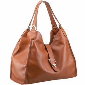 Gucci Soft Stirrup Tan Leather Large Shoulder Bag Cognac