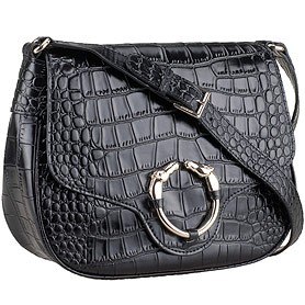 Gucci Ribot Horse Head Black Croc Leather Flap Bag